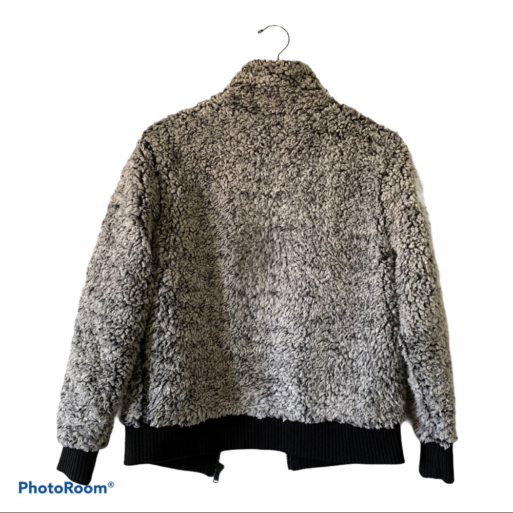 Gray With Black Trim Teddy Jacket - Picture 10 of 12